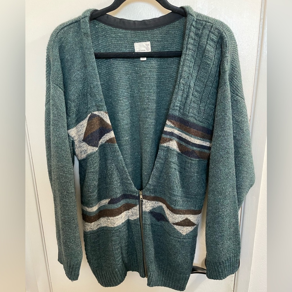 Urban Renewal Sweater M/L
Zipper Cardigan Retro Mod Geometric USA Vintage Fabric